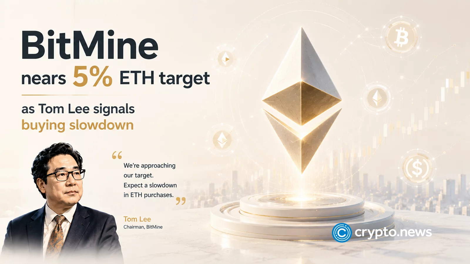 Tom Lee’s BitMine adds ETH again as BMNR stock stalls