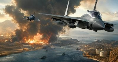 US airstrikes on Iran-Iraq border kill two, ships ablaze in key straits