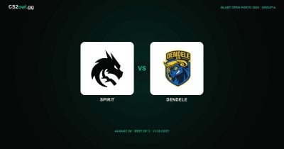 Team Spirit defeats DENDELE CS on Ancient in BLAST Open Porto 2026 group stage